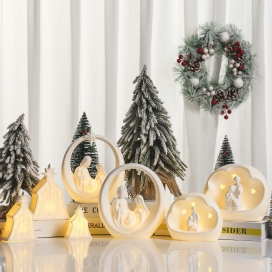 CERAMIC CHRISTIAN DECOR WITH LED LIGHT